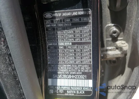 2017 Land Rover Range Rover Evoque Autobiography from USA, damaged, VIN SALVE2BG8HH233921